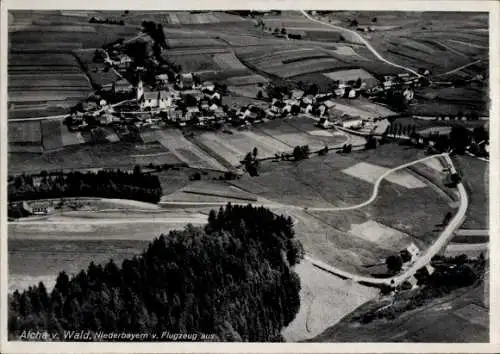 Ak Aicha vorm Wald Niederbayern, Fliegeraufnahme