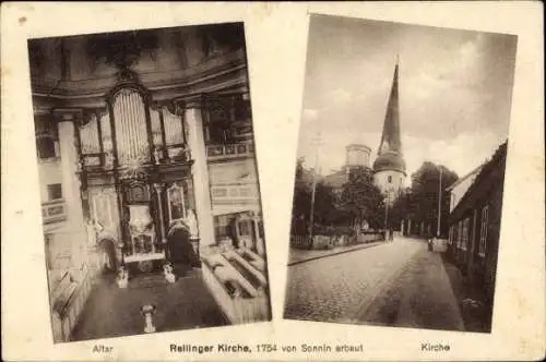 Ak Rellingen in Holstein, Rellinger Kirche, Altar