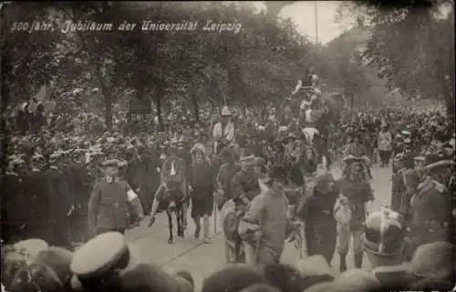 Foto Ak Leipzig in Sachsen, 500 jähr. Jubiläum der Universität zu Leipzig, Festzug