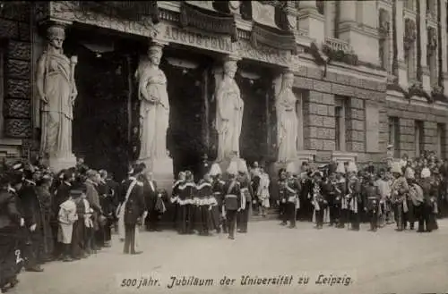 Foto Ak Leipzig in Sachsen, 500 jähr. Jubiläum der Universität zu Leipzig, Augusteum