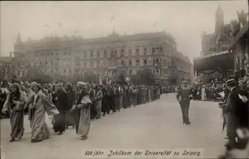 Foto Ak Leipzig in Sachsen, 500 jähr. Jubiläum der Universität zu Leipzig, Festzug