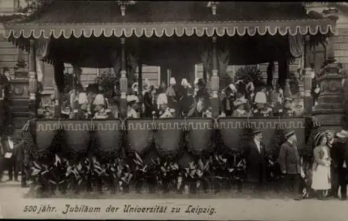 Foto Ak Leipzig in Sachsen, 500jähriges Jubiläum der Universität, Tribüne