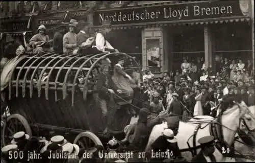 Foto Ak Leipzig, 500 jähriges Jubiläum der Universität, Festzug, Agentur Norddeutscher Lloyd Bremen