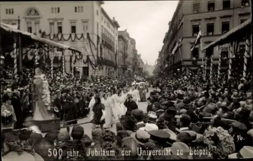 Foto Ak Leipzig in Sachsen, 500 jähr. Jubiläum der Universität zu Leipzig, Festzug