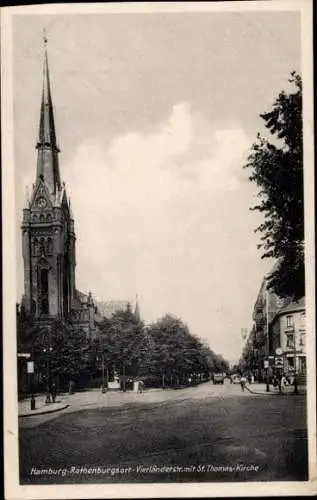 Ak Hamburg Rothenburgsort, Vierländerstraße mit Thomaskirche