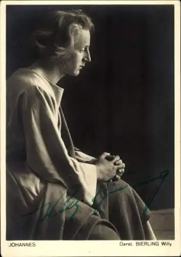 Ak Passionsspiele Oberammergau 1934, Schauspieler Willy Bierling, Johannes, Autogramm