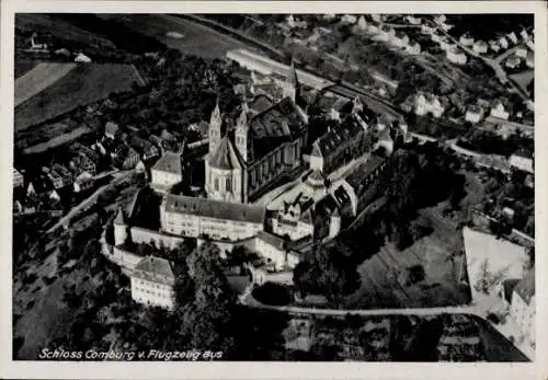 Ak Comburg Schwäbisch Hall in Württemberg, Fliegeraufnahme, Schloss