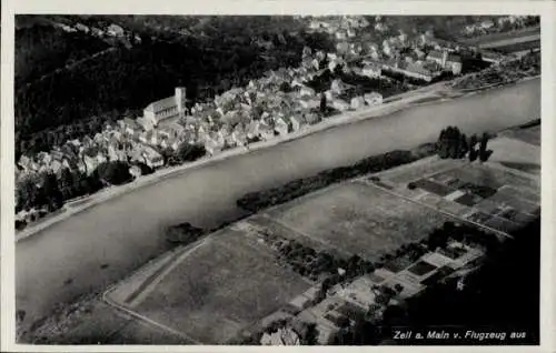 Ak Zell am Main Unterfranken, Fliegeraufnahme