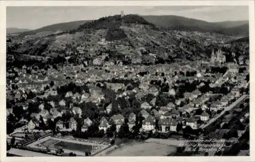 Ak Heppenheim an der Bergstraße, Fliegeraufnahme, Starkenburg