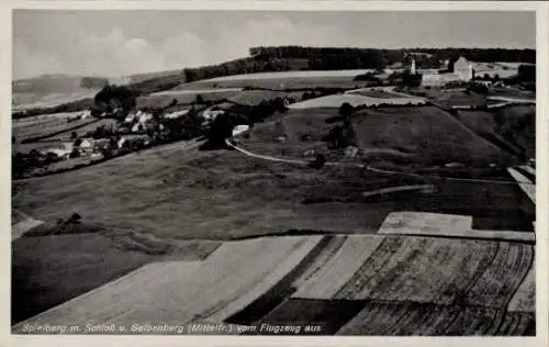 Ak Spielberg Gnotzheim Mittelfranken, Fliegeraufnahme, Schloss, Gelbenberg