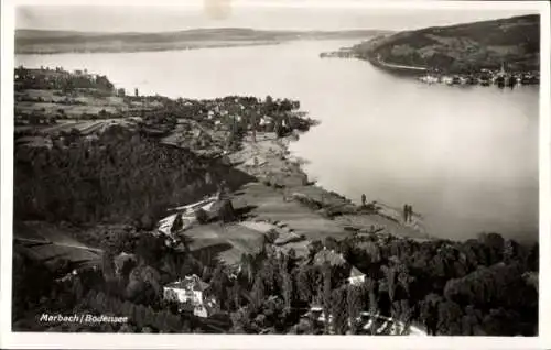 Ak Marbach Wangen am Untersee Öhningen in Baden, Obstgut Marbach, Fliegeraufnahme