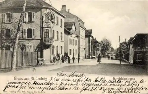 Ak Saint Louis Sankt Ludwig Elsass Haut Rhin, Burgfelderstraße