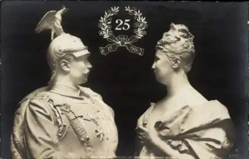 Ak Kaiser Wilhelm II., Kaiserin Auguste Viktoria, 25. Jubiläum 1906