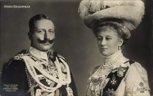 Ak Kaiser Wilhelm II., Kaiserin Auguste Viktoria, Kaiserpaar