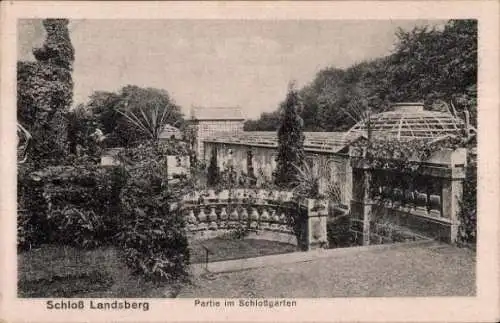 Ak Ratingen Nordrhein Westfalen, Schloss Landsberg bei Kettwig, Schlossgarten