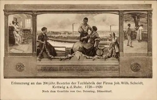 Ak Kettwig Essen im Ruhrgebiet, 200 Jahre Tuchfabrik Firma Joh. Wilh. Scheidt 1720-1920