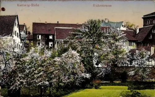 Ak Kettwig Essen im Ruhrgebiet, Ruhrstraße, Baumblüte