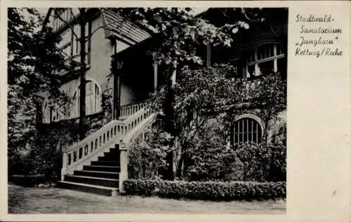 Ak Kettwig Essen im Ruhrgebiet, Stadtwald-Sanatorium Jungborn, Verwaltungsgebäude, Terrasse