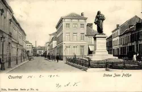 Ak Kortrijk Kortrijk Westflandern, Statue Jean Palfyn