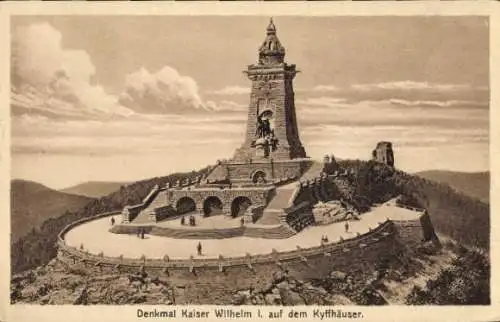 Ak Steinthaleben Kyffhäuserland in Thüringen, Kyffhäuser, Kaiser Wilhelm Denkmal