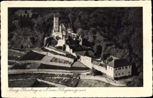 Ak Neckarzimmern im Neckartal, Burg Hornberg, Fliegeraufnahme