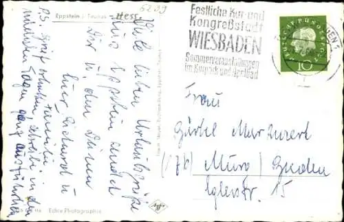 Ak Eppstein im Taunus, Teilansicht, Kirchturm, Turm