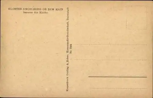 Ak Großheubach am Main Unterfranken, Kloster Engelberg, Innenansicht