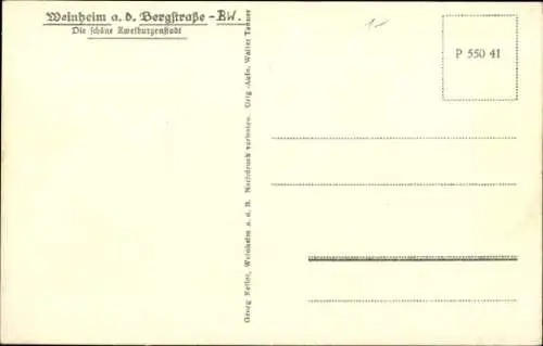 Ak Weinheim an der Bergstraße Baden, Teilansicht