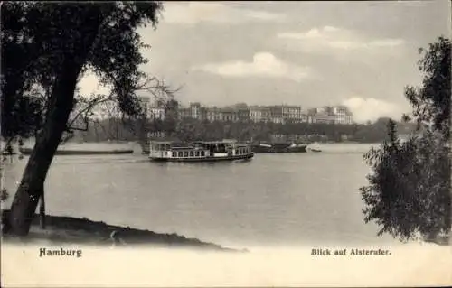 Ak Hamburg Mitte Altstadt, Alsterufer, Boote