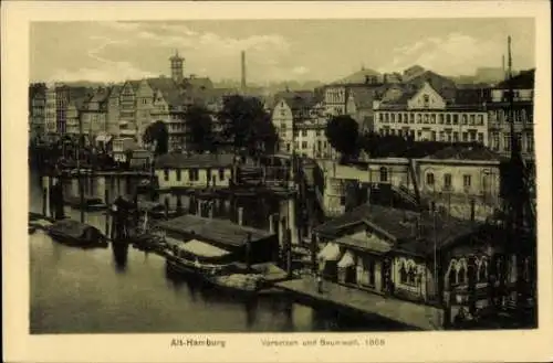 Ak Hamburg Mitte Altstadt, Vorsetzen und Baumwall 1868