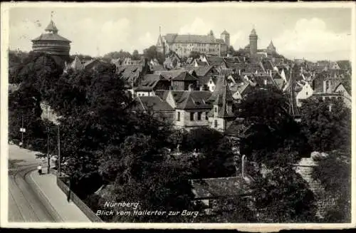 Ak Nürnberg in Mittelfranken, Blick vom Hallertor, Teilansicht