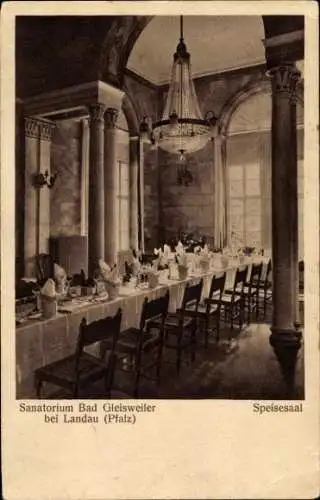 Ak Landau in der Pfalz, Sanatorium Bad Gleisweiler, Speisesaal