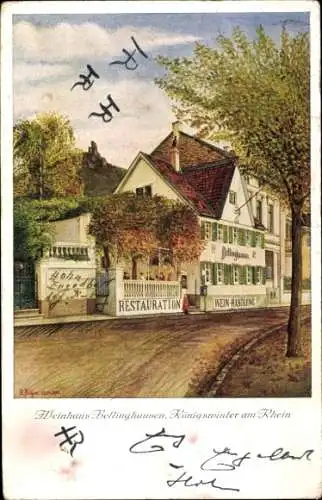 Künstler Ak Behre, E., Bellinghausen Königswinter am Rhein, Weinhaus