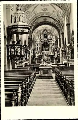 Ak Steinfeld Kall in der Eifel, Salvatorianer-Kolleg Kloster, alte Abteikirche, Innenansicht