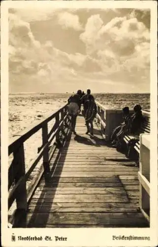 Ak Nordseebad Sankt Peter Ording, Seebrücke