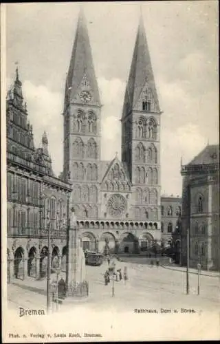 Ak Hansestadt Bremen, Rathaus, Dom, Börse