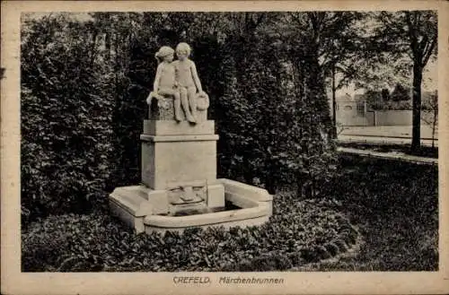 Ak Krefeld am Niederrhein, Märchenbrunnen