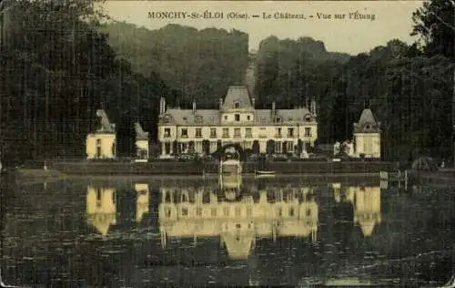 Ak Monchy Saint Eloi Oise, Schloss, Teich