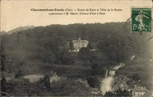 Ak Chaumont en Vexin Oise, Route de Paris, Villa de la Brosse