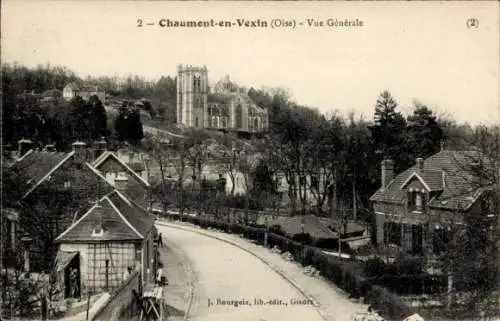 Ak Chaumont in Vexin Oise, Gesamtansicht einer Seite der Stadt