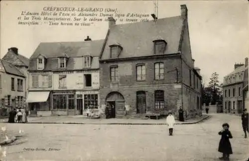 Ak Crevecoeur le Grand Oise, Ancien Hotel de l'Ecu