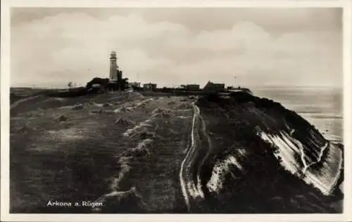 Ak Arkona Putgarten auf Rügen, Kap Arkona, Leuchtturm