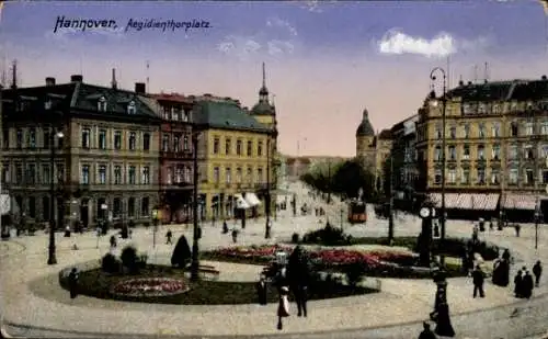 Ak Hannover in Niedersachsen, Aegidientorplatz, Straßenbahn