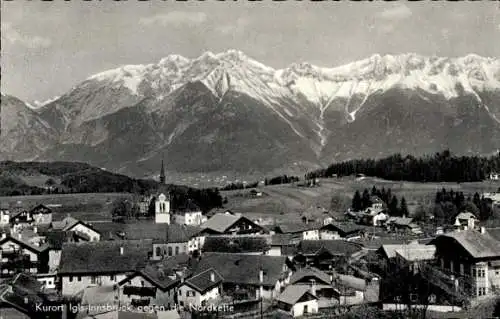 Ak Igls Innsbruck in Tirol, Gesamtansicht, Nordkette