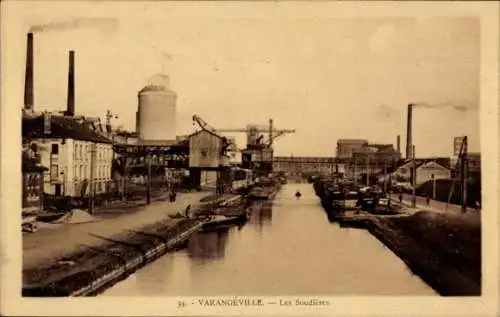 Ak Varangeville Meurthe et Moselle, Soudieres, Schornstein, Industrie