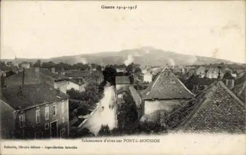 Ak Pont à Mousson Mussenbrück Lothringen Meurthe et Moselle, Eclatements d'obus