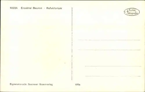 Ak Beuron an der Donau Württemberg, Benediktiner-Erzabtei St. Martin, Kloster, Refektorium