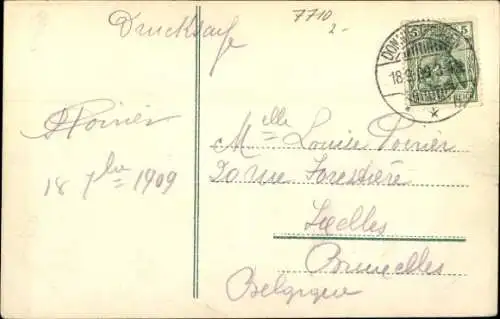 Ak Donaueschingen, Brücke mit Kirche