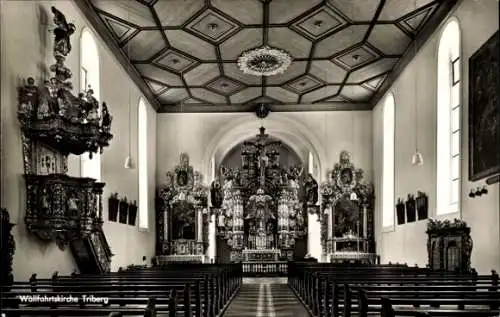 Ak Triberg im Schwarzwald, Wallfahrtskirche, Maria in der Tanne, Innenansicht