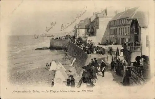 Ak Arromanches Calvados, Plage a Maree Haute